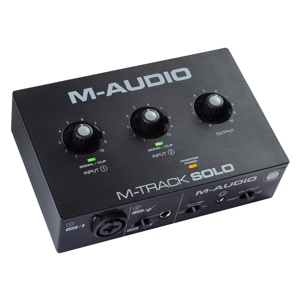 M-Audio M-Track Solo II - 48-KHz, 2-channel USB Audio Interface with 1 Crystal Preamp, Phantom Power and Instrument Input