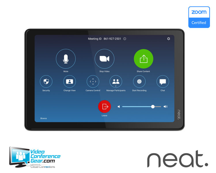 Neat - Pad Pro 10" touch-screen for Zoom/Teams/App Hub, serves as a room controller or scheduling display. Offers seamless video meeting management and room bookings. — view 1